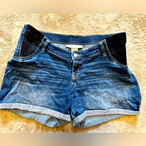 Liz Lange Maternity Midi Jean Shorts, Size M